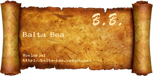 Balta Bea névjegykártya